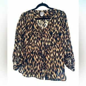 Printed mid sleeve blouse, Anne Klein